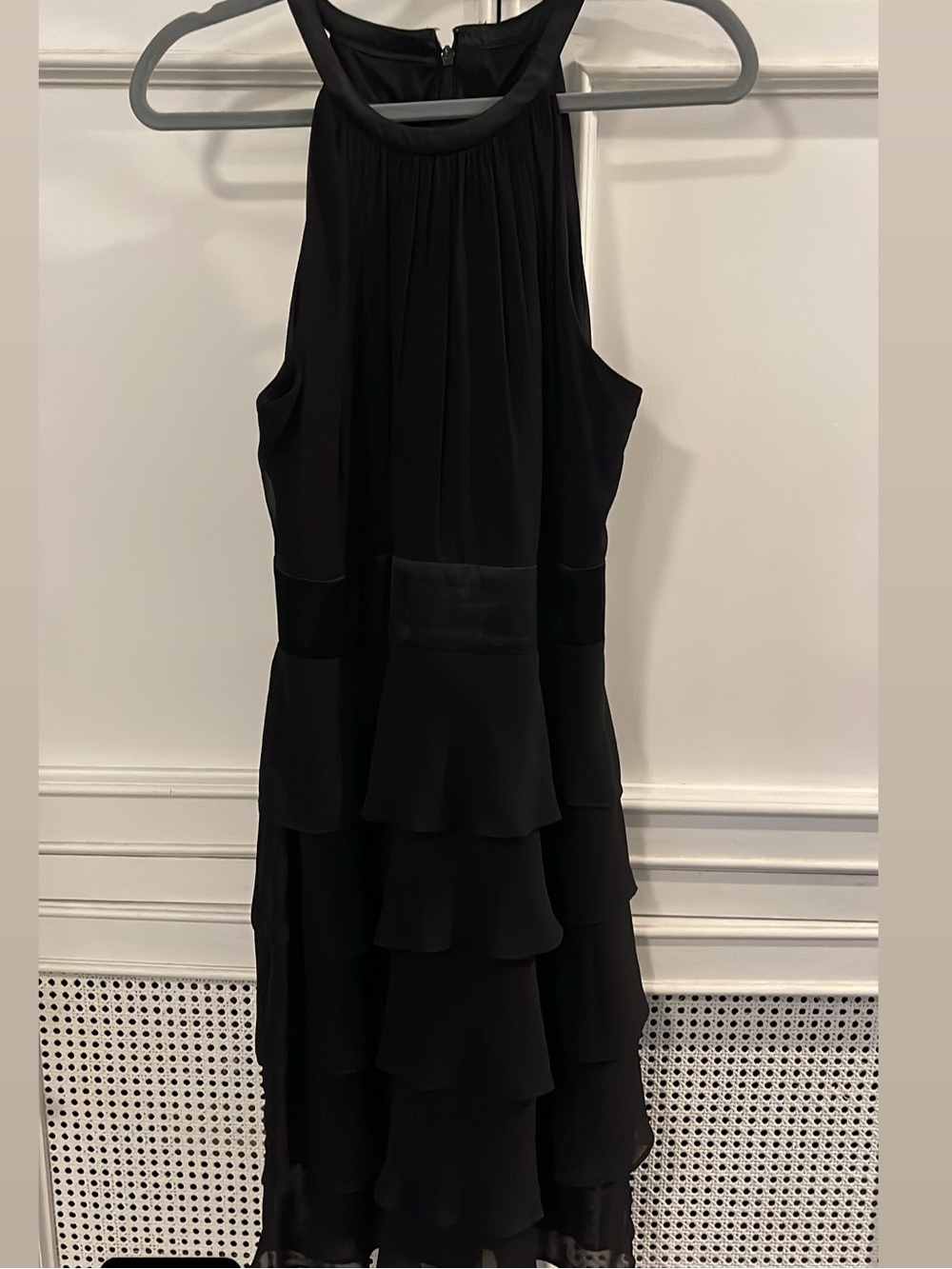 Black Tiered Halter Cocktail Dress